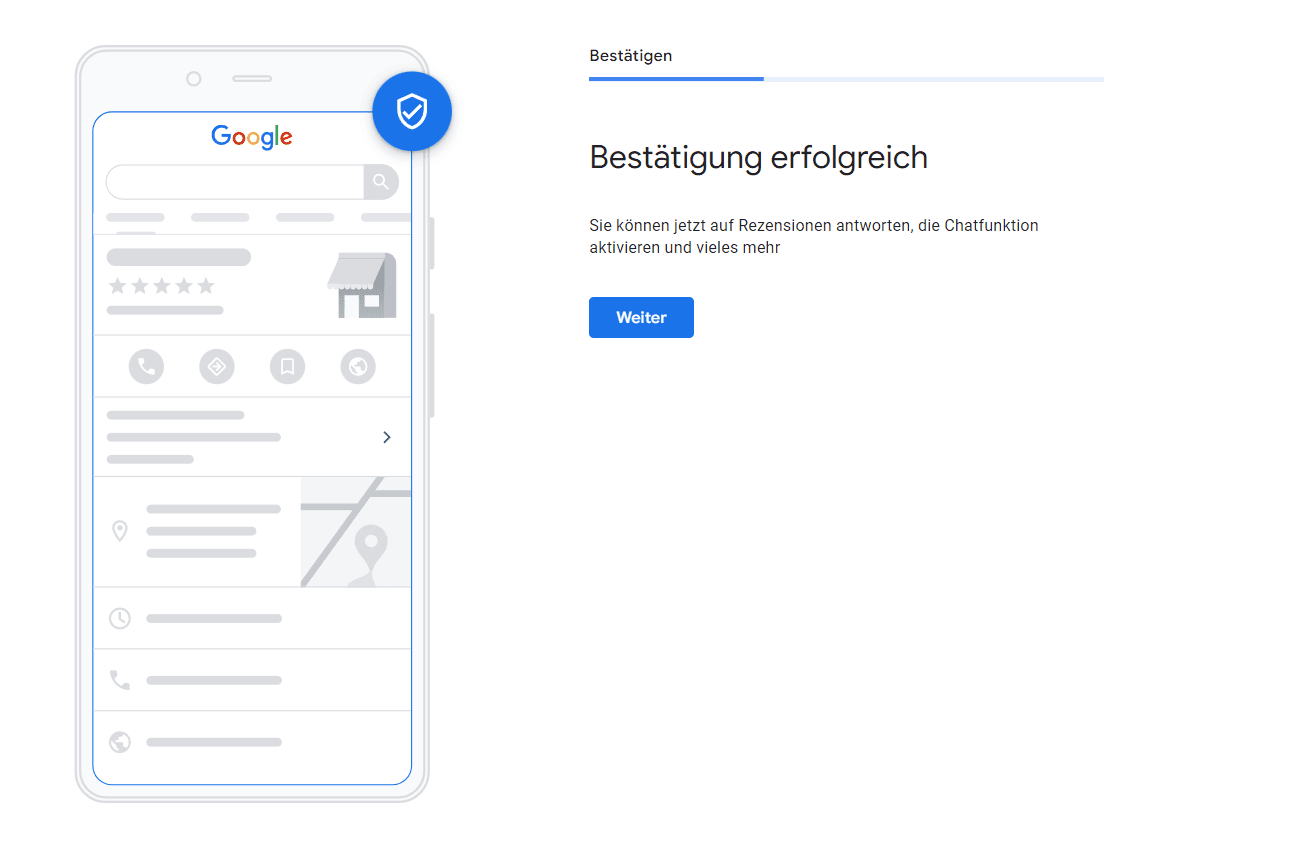 Google Bestätigung