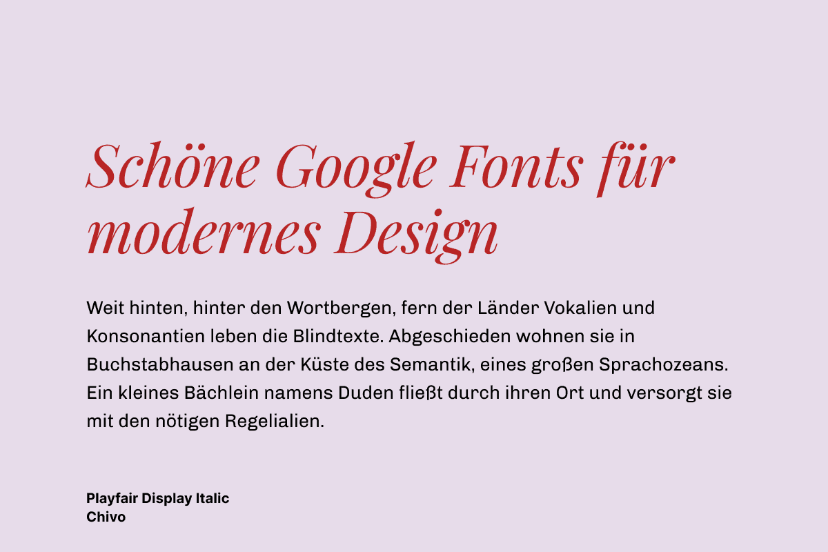 Playfair Display Italic
Chivo